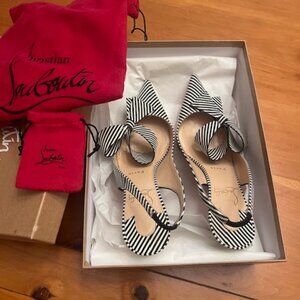 Christian Louboutin Clare Nobo Side Bow Striped Heels